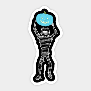 Mummy Holding a Teal Pumpkin Sticker